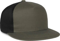 OC Sports OC510HP 5-Panel Mesh Back Cap - Olive Black - Black / OSFM