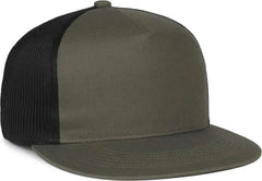 OC Sports OC510HP 5-Panel Mesh Back Cap - Olive Black - Black / OSFM