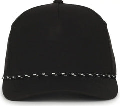 OC Sports OC550PF Performance 5-Panel with Cord Cap - Black - Black / OSFM