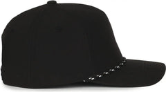 OC Sports OC550PF Performance 5-Panel with Cord Cap - Black - Black / OSFM