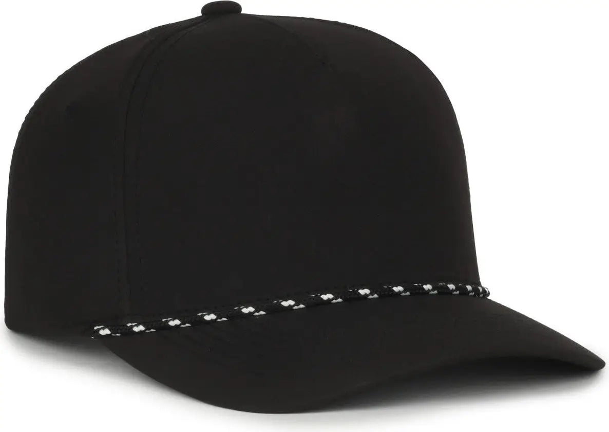 OC Sports OC550PF Performance 5-Panel with Cord Cap - Black - Black / OSFM