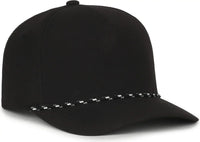 OC Sports OC550PF Performance 5-Panel with Cord Cap - Black - Black / OSFM