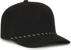OC Sports OC550PF Performance 5-Panel with Cord Cap - Black - Black / OSFM