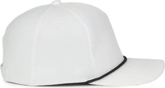 OC Sports OC550PF Performance 5-Panel with Cord Cap - White Black Cord - Cord / OSFM