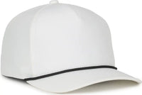 OC Sports OC550PF Performance 5-Panel with Cord Cap - White Black Cord - Cord / OSFM