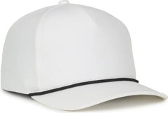 OC Sports OC550PF Performance 5-Panel with Cord Cap - White Black Cord - Cord / OSFM