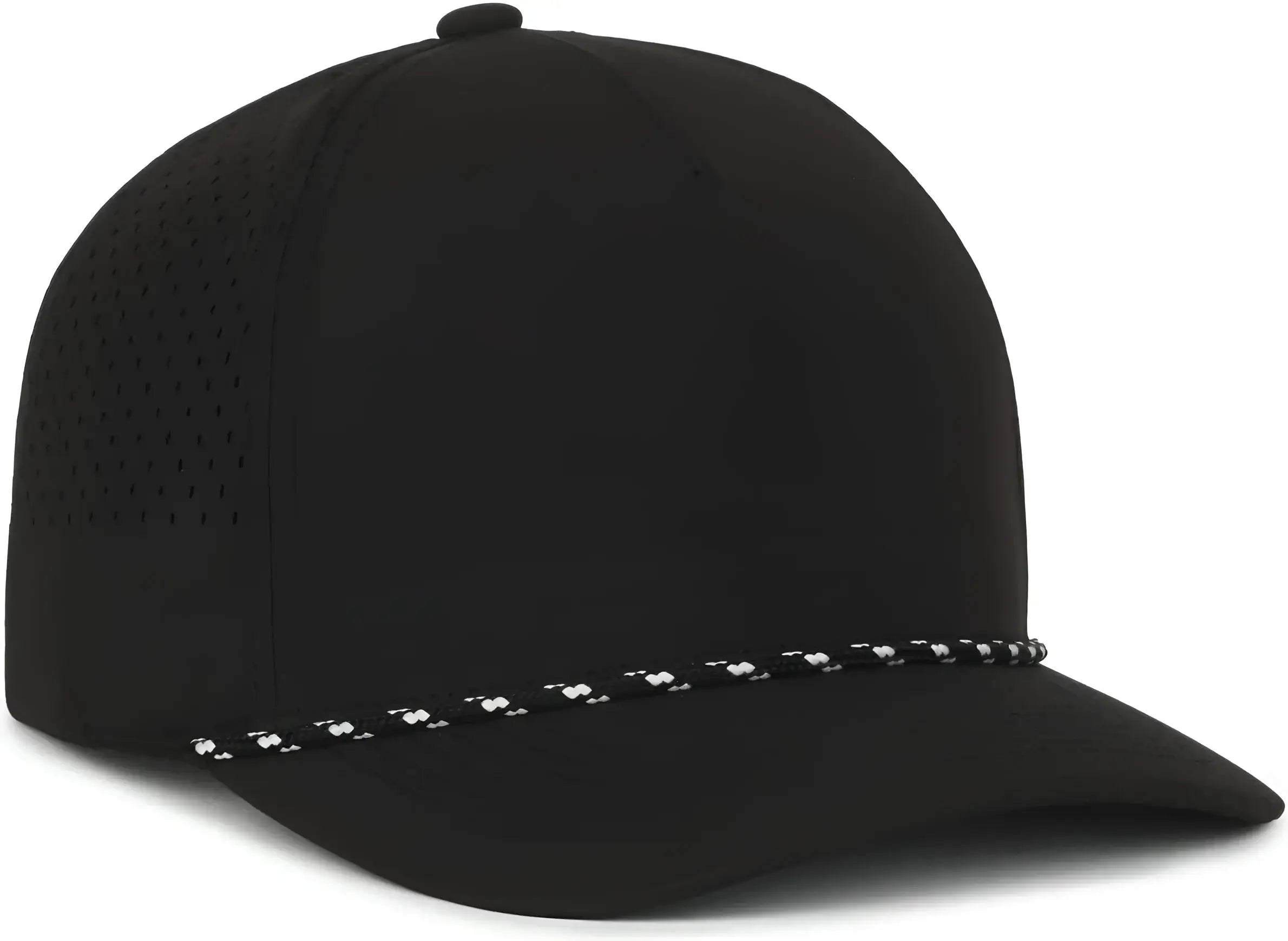 OC Sports OC551PF Perforated Performance 5-Panel with Cord Cap - Black - Black / OSFM