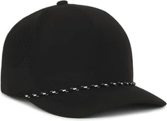 OC Sports OC551PF Perforated Performance 5-Panel with Cord Cap - Black - Black / OSFM