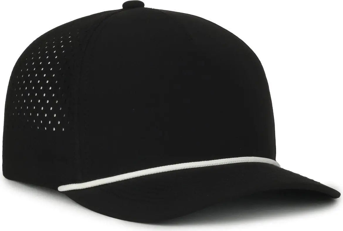 OC Sports OC551PF Perforated Performance 5-Panel with Cord Cap - Black White Cord - Cord / OSFM