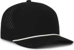 OC Sports OC551PF Perforated Performance 5-Panel with Cord Cap - Black White Cord - Cord / OSFM