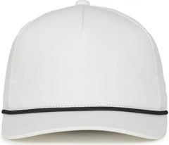 OC Sports OC551PF Perforated Performance 5-Panel with Cord Cap - White Black Cord - Cord / OSFM