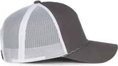 OC Sports OC555M 5-Panel Mesh Back with Cord Cap - Charcoal White - White / OSFM
