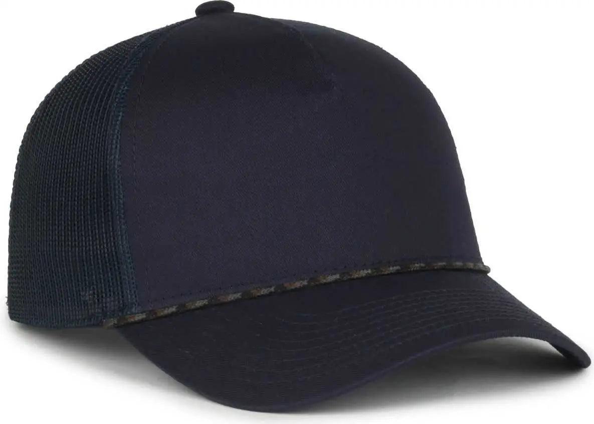 OC Sports OC555M 5-Panel Mesh Back with Cord Cap - Navy Navy - Navy / OSFM