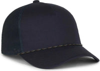 OC Sports OC555M 5-Panel Mesh Back with Cord Cap - Navy Navy - Navy / OSFM
