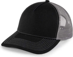 OC Sports OC571 Slight Pre-Curved Visor with Mesh Back Cap - Black Charcoal - Black Dark Gray / 6 7/8’’ - 7 1/2’’