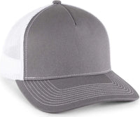 OC Sports OC571 Slight Pre-Curved Visor with Mesh Back Cap - Charcoal White - Dark Gray White / 6 7/8’’ - 7 1/2’’