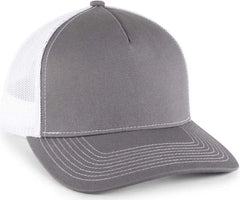 OC Sports OC571 Slight Pre-Curved Visor with Mesh Back Cap - Charcoal White - Dark Gray White / 6 7/8’’ - 7 1/2’’