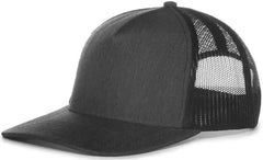 OC Sports OC571 Slight Pre-Curved Visor with Mesh Back Cap - LN Heathered Charcoal Black - Dark Gray Black / 6 7/8’’