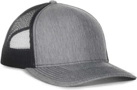 OC Sports OC571 Slight Pre-Curved Visor with Mesh Back Cap - LN Heathered Gray Black - Gray Black / 6 7/8’’ - 7 1/2’’