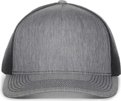 OC Sports OC571 Slight Pre-Curved Visor with Mesh Back Cap - LN Heathered Gray Black - Gray Black / 6 7/8’’ - 7 1/2’’