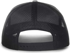 OC Sports OC571 Slight Pre-Curved Visor with Mesh Back Cap - LN Heathered Gray Black - Gray Black / 6 7/8’’ - 7 1/2’’
