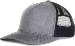 OC Sports OC571 Slight Pre-Curved Visor with Mesh Back Cap - LN Heathered Gray Black - Gray Black / 6 7/8’’ - 7 1/2’’