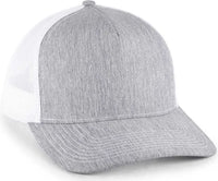 OC Sports OC571 Slight Pre-Curved Visor with Mesh Back Cap - LN Heathered Gray White - Gray White / 6 7/8’’ - 7 1/2’’