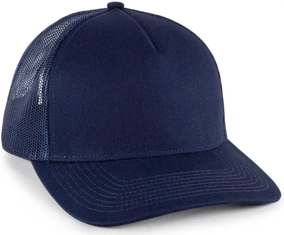 OC Sports OC571 Slight Pre-Curved Visor with Mesh Back Cap - Navy Navy - Navy / 6 7/8’’ - 7 1/2’’