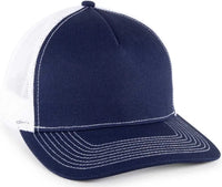 OC Sports OC571 Slight Pre-Curved Visor with Mesh Back Cap - Navy White - Navy White / 6 7/8’’ - 7 1/2’’