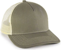 OC Sports OC571 Slight Pre-Curved Visor with Mesh Back Cap - Olive Khaki - Olive Khaki / 6 7/8’’ - 7 1/2’’