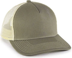 OC Sports OC571 Slight Pre-Curved Visor with Mesh Back Cap - Olive Khaki - Olive Khaki / 6 7/8’’ - 7 1/2’’