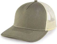 OC Sports OC571 Slight Pre-Curved Visor with Mesh Back Cap - Olive Khaki - Olive Khaki / 6 7/8’’ - 7 1/2’’