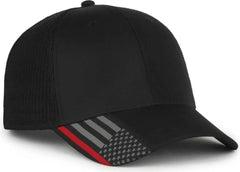 OC Sports OC601M Performance Service Flag Insert Mesh Back Cap - Black Black Fire - Fire / OSFM