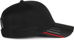 OC Sports OC601M Performance Service Flag Insert Mesh Back Cap - Black Black Fire - Fire / OSFM
