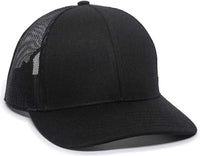 OC Sports OC770 Adjustable Mesh Back Cap with Sweatband Black Black Black / 6 7/8’’ 7 1/2’’