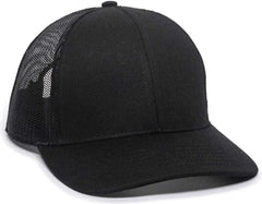 OC Sports OC770 Adjustable Mesh Back Cap with Sweatband Black Black Black / 6 7/8’’ 7 1/2’’