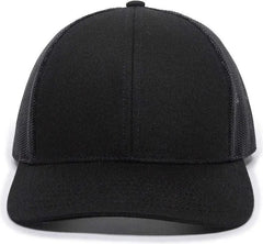 OC Sports OC770 Adjustable Mesh Back Cap with Sweatband Black Black Black / 6 7/8’’ 7 1/2’’