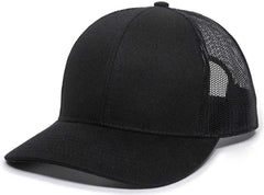 OC Sports OC770 Adjustable Mesh Back Cap with Sweatband Black Black Black / 6 7/8’’ 7 1/2’’