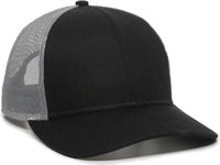 OC Sports OC770 Adjustable Mesh Back Cap with Sweatband - Black Gray - Black Gray / 6 7/8’’ - 7 1/2’’