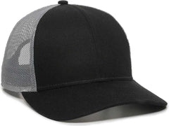 OC Sports OC770 Adjustable Mesh Back Cap with Sweatband - Black Gray - Black Gray / 6 7/8’’ - 7 1/2’’
