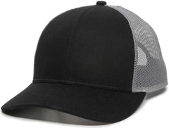 OC Sports OC770 Adjustable Mesh Back Cap with Sweatband - Black Gray - Black Gray / 6 7/8’’ - 7 1/2’’