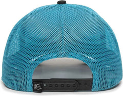 OC Sports OC770 Adjustable Mesh Back Cap with Sweatband - Black Neon Blue - Black Blue / 6 7/8’’ - 7 1/2’’