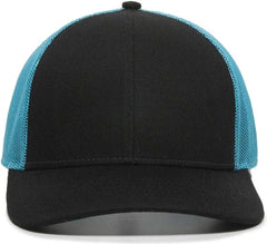 OC Sports OC770 Adjustable Mesh Back Cap with Sweatband - Black Neon Blue - Black Blue / 6 7/8’’ - 7 1/2’’