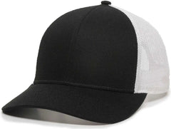 OC Sports OC770 Adjustable Mesh Back Cap with Sweatband - Black White - Black White / 6 7/8’’ - 7 1/2’’