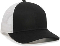 OC Sports OC770 Adjustable Mesh Back Cap with Sweatband - Black White - Black White / 6 7/8’’ - 7 1/2’’