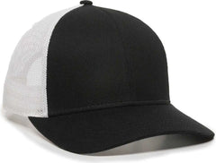OC Sports OC770 Adjustable Mesh Back Cap with Sweatband - Black White - Black White / 6 7/8’’ - 7 1/2’’