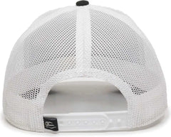 OC Sports OC770 Adjustable Mesh Back Cap with Sweatband - Black White - Black White / 6 7/8’’ - 7 1/2’’