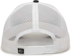 OC Sports OC770 Adjustable Mesh Back Cap with Sweatband - Black White Charcoal - Black White / 6 7/8’’ - 7 1/2’’