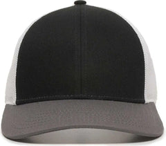 OC Sports OC770 Adjustable Mesh Back Cap with Sweatband - Black White Charcoal - Black White / 6 7/8’’ - 7 1/2’’