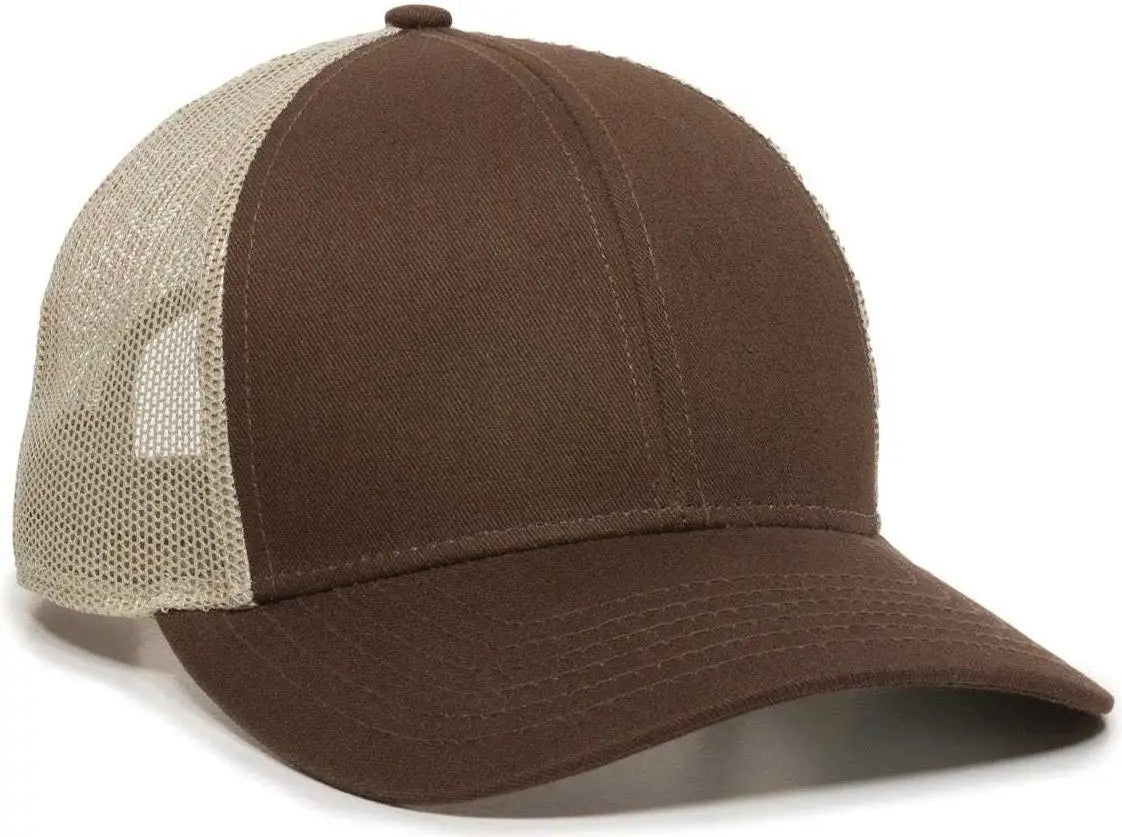 OC Sports OC770 Adjustable Mesh Back Cap with Sweatband Brown Khaki Brown Khaki / 6 7/8’’ 7 1/2’’